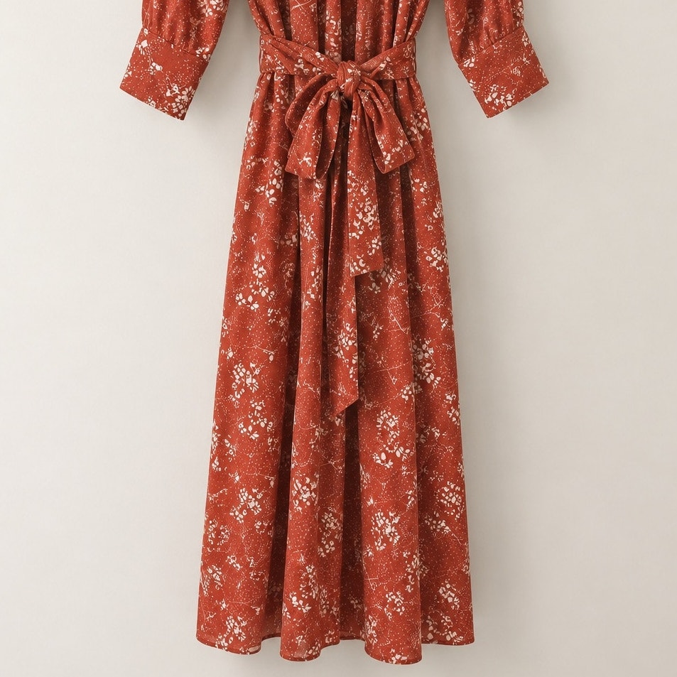 Caron Callahan Matilda Floral Wool Gauze Dress Sienna Nwt Size Small — image 5 of 8